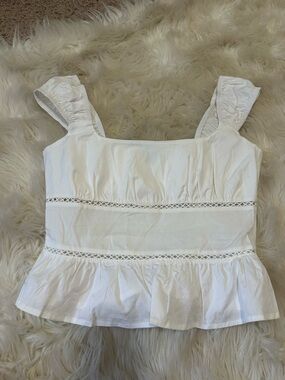 NWT wild fable White Eyelet Peplum Tank Top